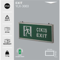 Noas Acil Çıkış 3W Çıkış Çift Yönlü Acil Çıkış Armatürleri Yönlendirme Levhası