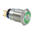 XKOREN 1NO Kontaklı 19 mm Yeşil Led'li Yaylı Buton (Paslanmaz Çelik)