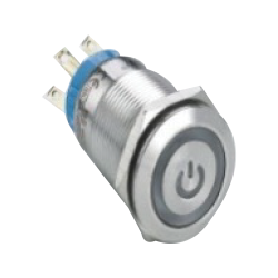 XKOREN 1NO+1NC Kontaklı 19 mm Metal Anlık Beyaz Led'li Buton 