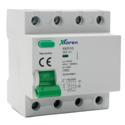 XKOREN 25A 10kA 30mA 4 Kutup (Elektronik-A Tip Hayat Koruma) Kaçak Akım Koruma Şalteri XKOREN 25A 10kA 30mA 4 Kutup (Elektronik-A Tip Hayat Koruma) Kaçak Akım Koruma Şalteri
