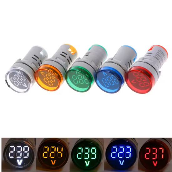 XKOREN 22 mm 24-550V LED'Lİ YEŞİL VOLTMETRE