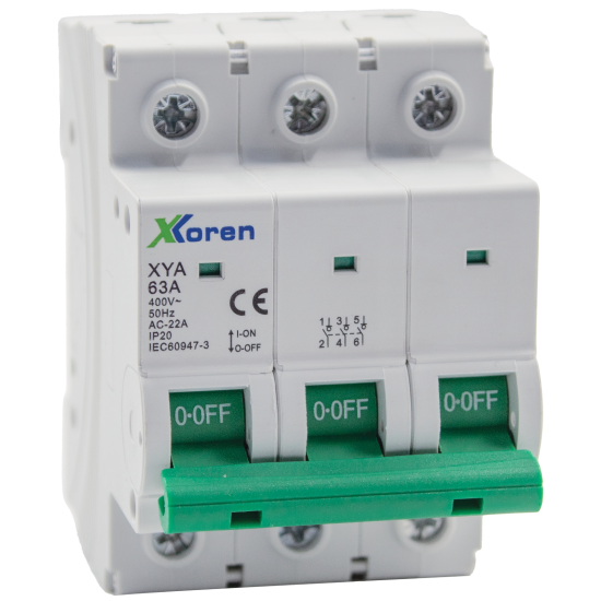 XKOREN 40A 3 Kutuplu Yük Ayırıcı Anahtar (Isolator) XKOREN 40A 3 Kutuplu Yük Ayırıcı Anahtar (Isolator)